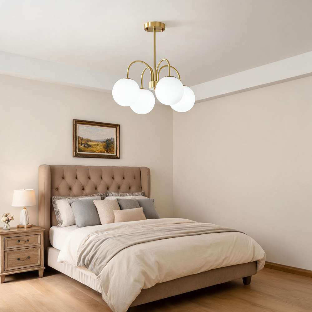 Bubb White Glass Marshmallow Chandelier