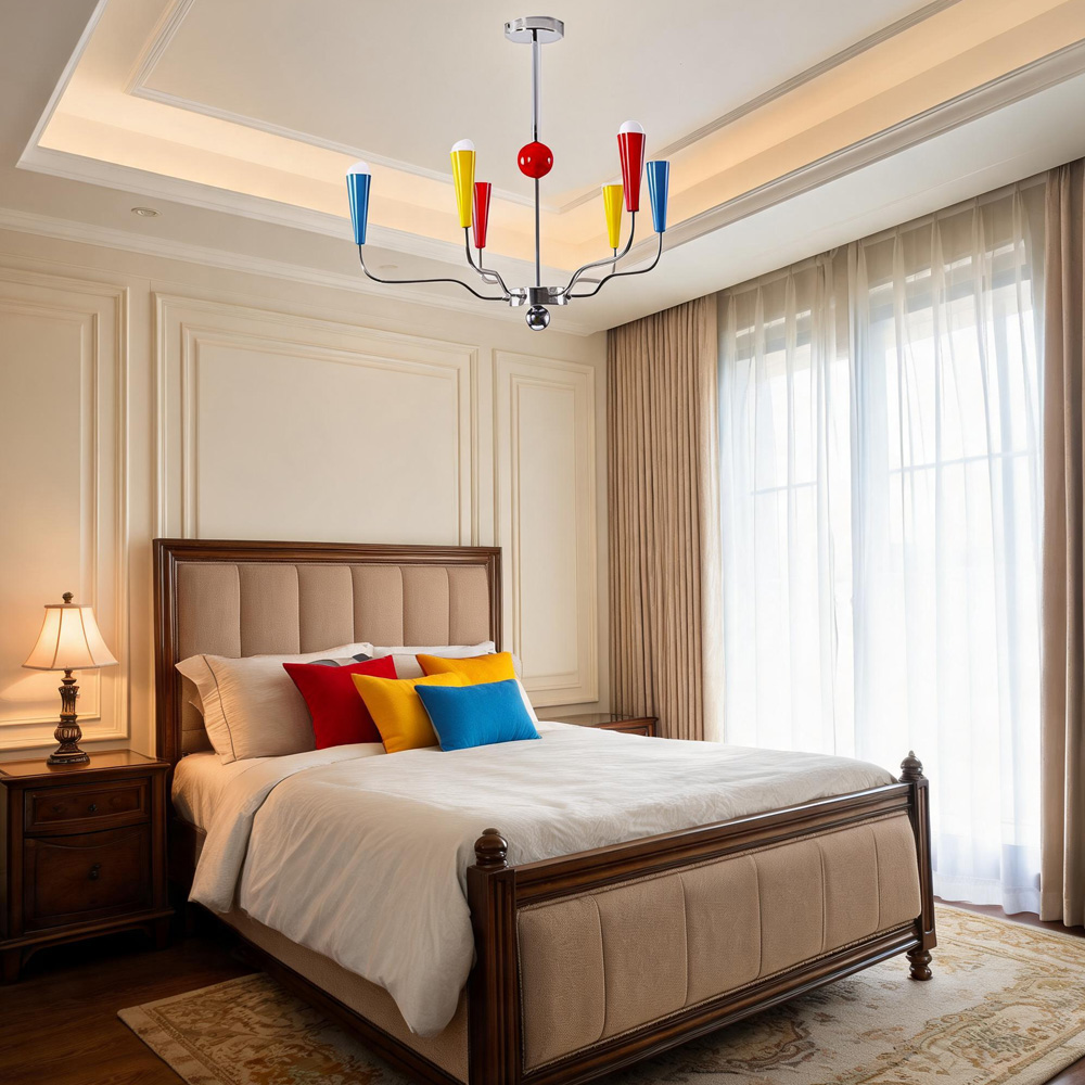 Vintage Colorful Chrome Multi-Light Creative Chandelier