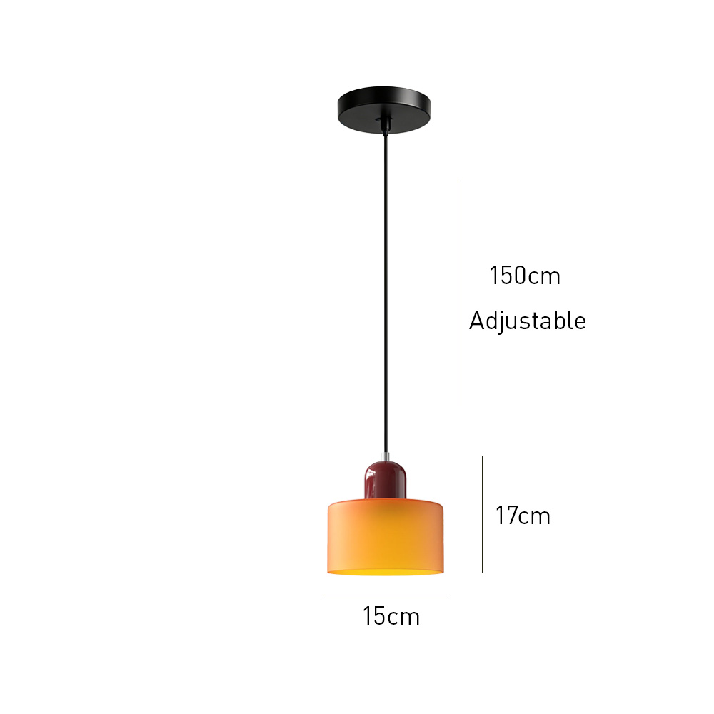 Bauhaus Small Orange Glass Pendant Light
