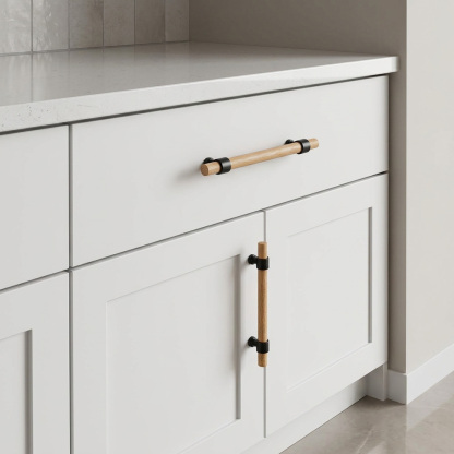 Modern Walnut Wood Decorative Drawer Pulls