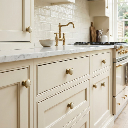 Solid Zinc Alloy Black & White Ceramic Cabinet Handle