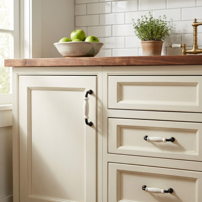 European Ceramic Zinc Alloy Bathroom Drawer Pulls