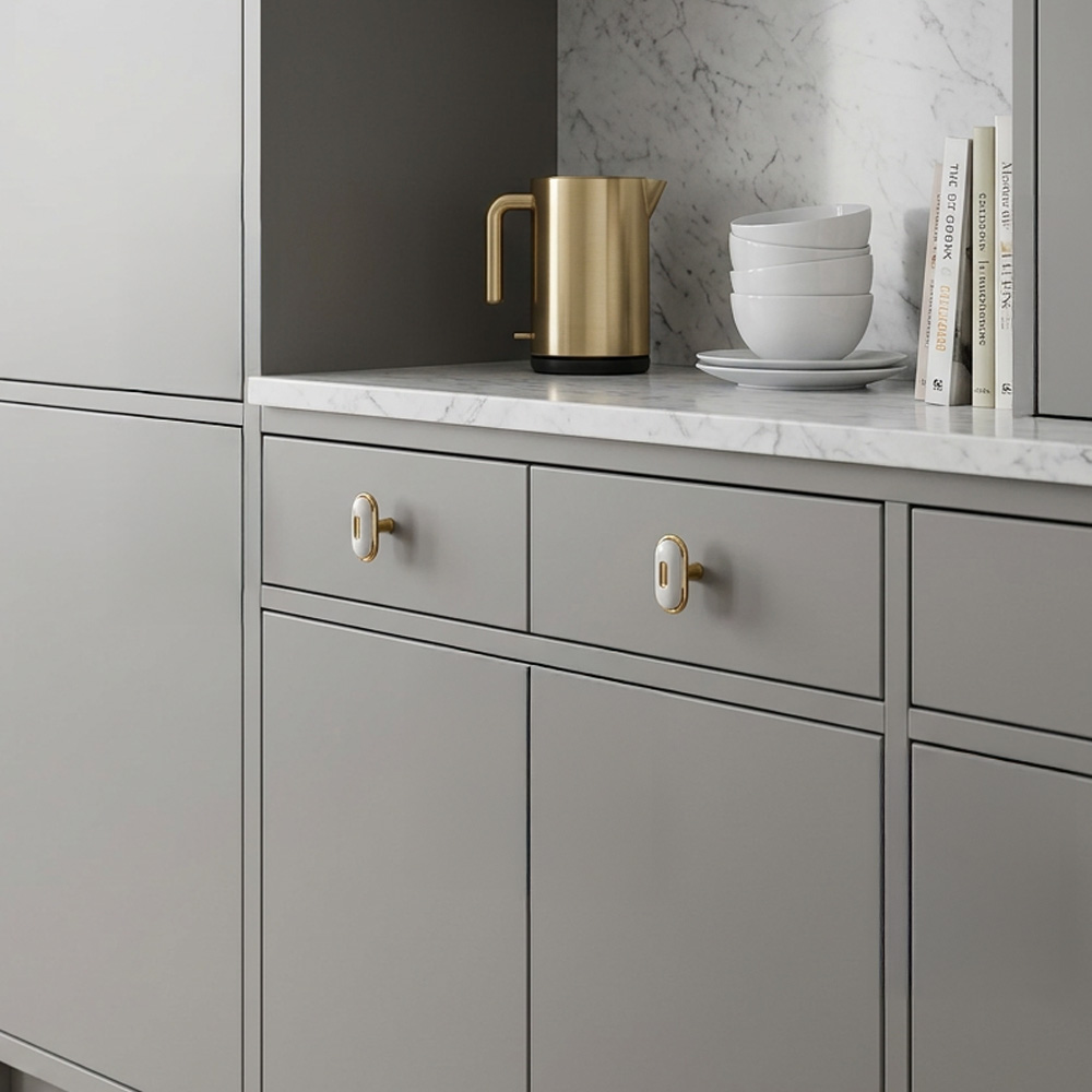 Elegant Luxury French Style White Drawer Pulls Hardware