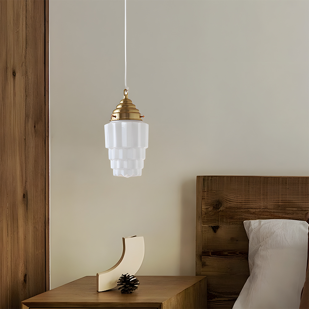 Modern Pendant Light Fixture White Finish Hanging Light