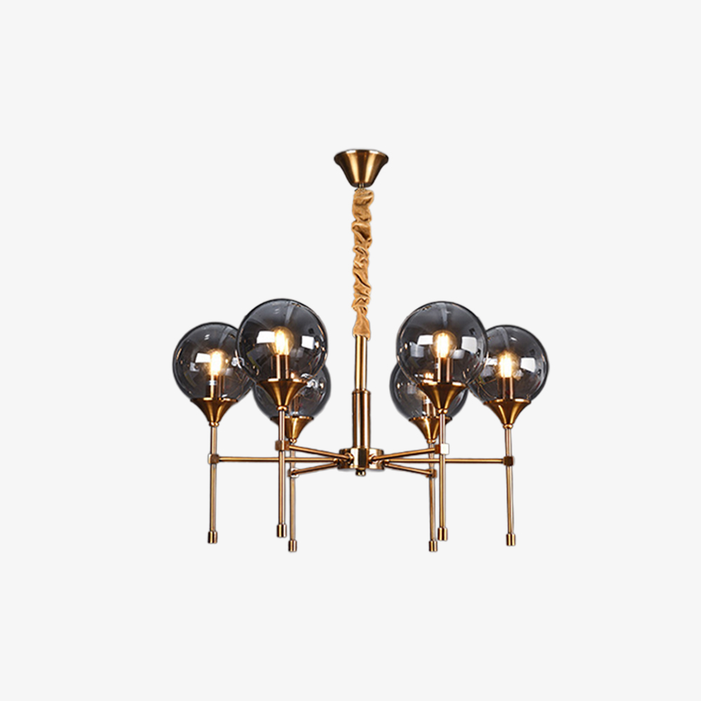 Elegant Modern Smoky Glass Sphere Chandelier