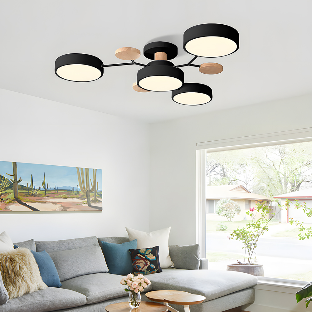 Branched Modern Iron LED Living Room Ceiling Light