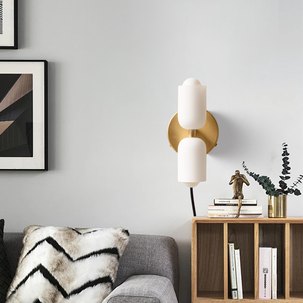 Elegant Plug-in Glass Up Down Wall Light