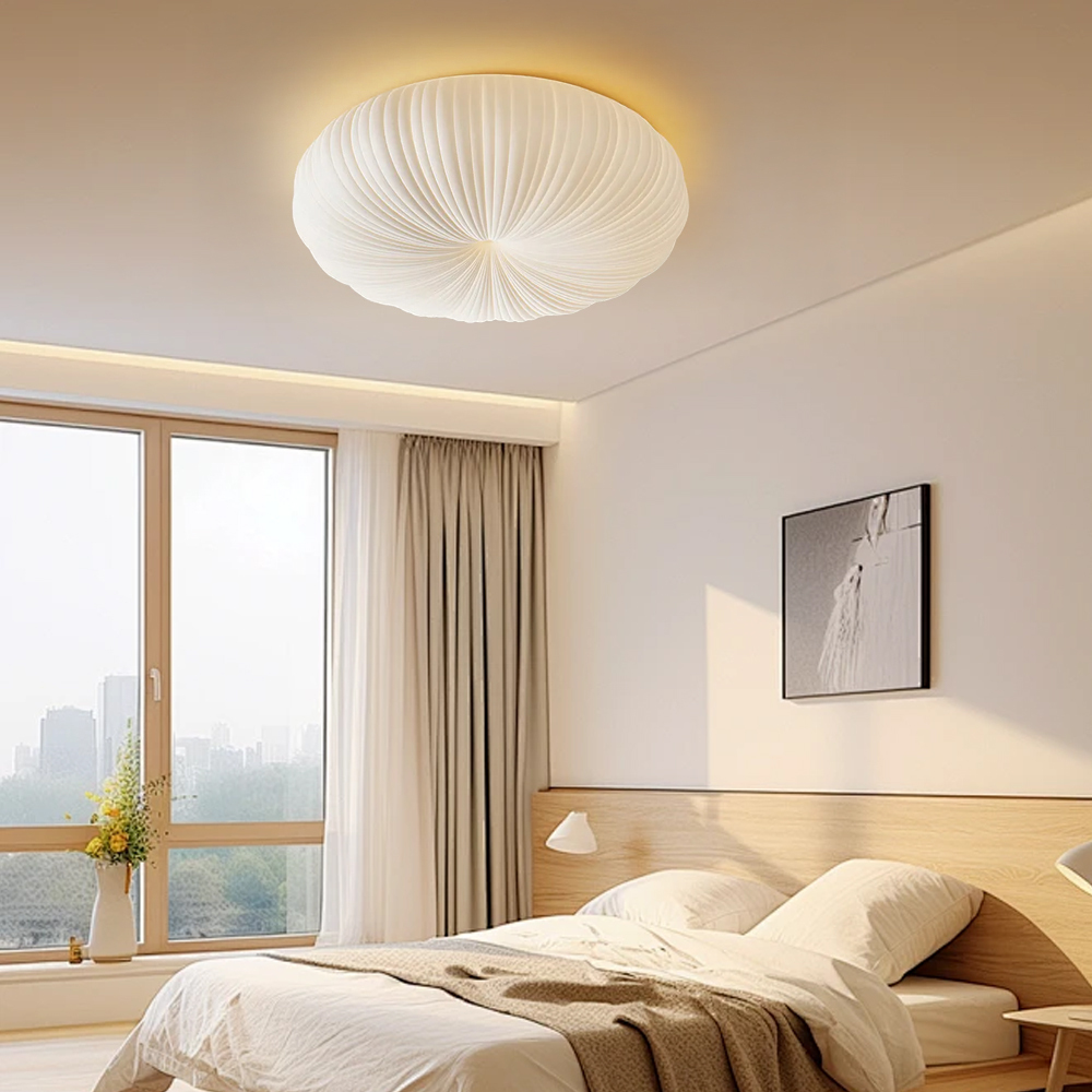 Minimalist Shell Round LED Flush Mount Ceiling Light