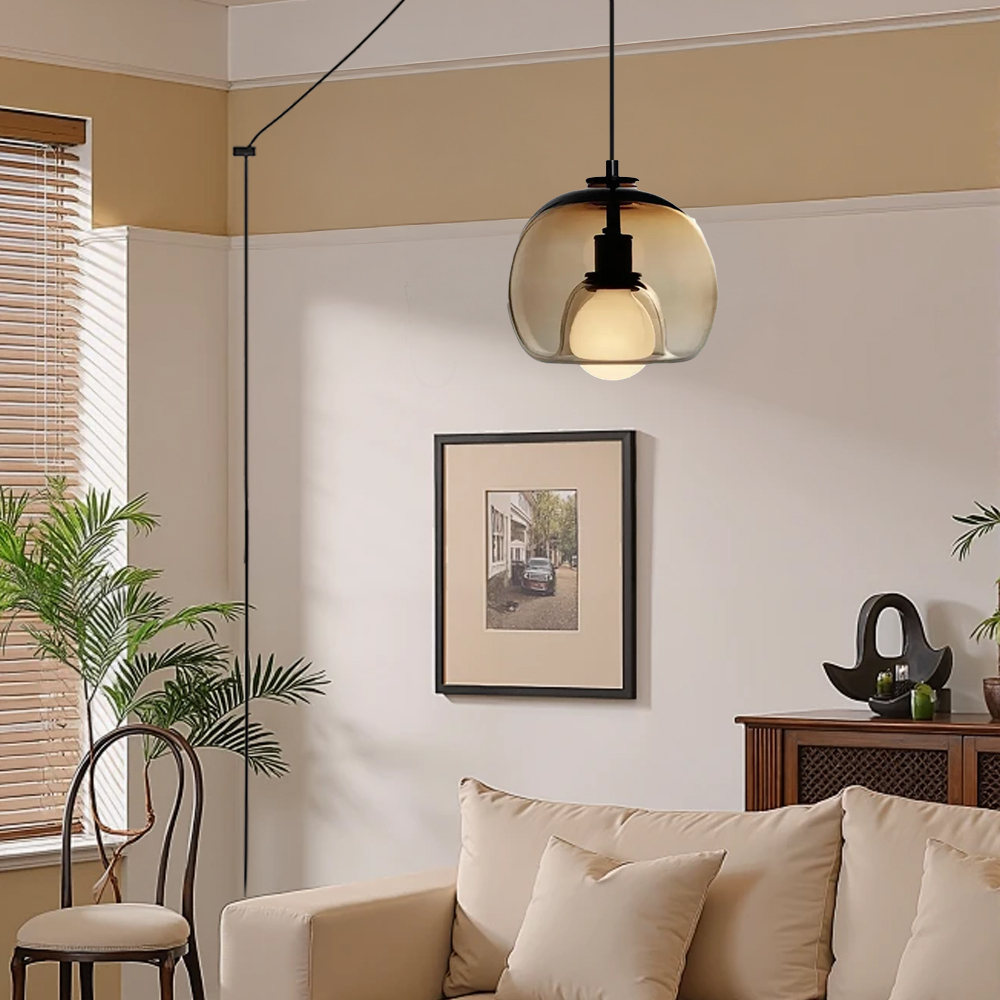 Handblown Glass Orb Pendant Light