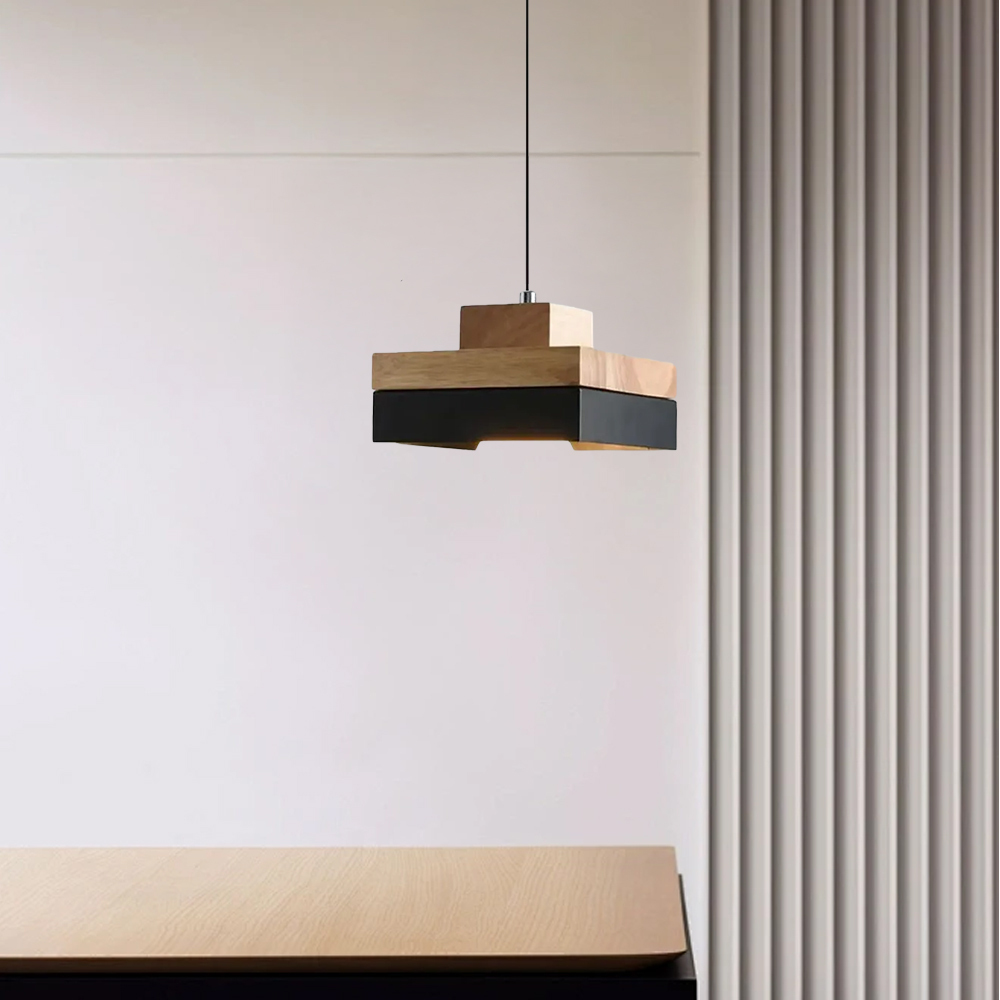 Medieval Plug-in Solid Wood Pendant Hanging Light