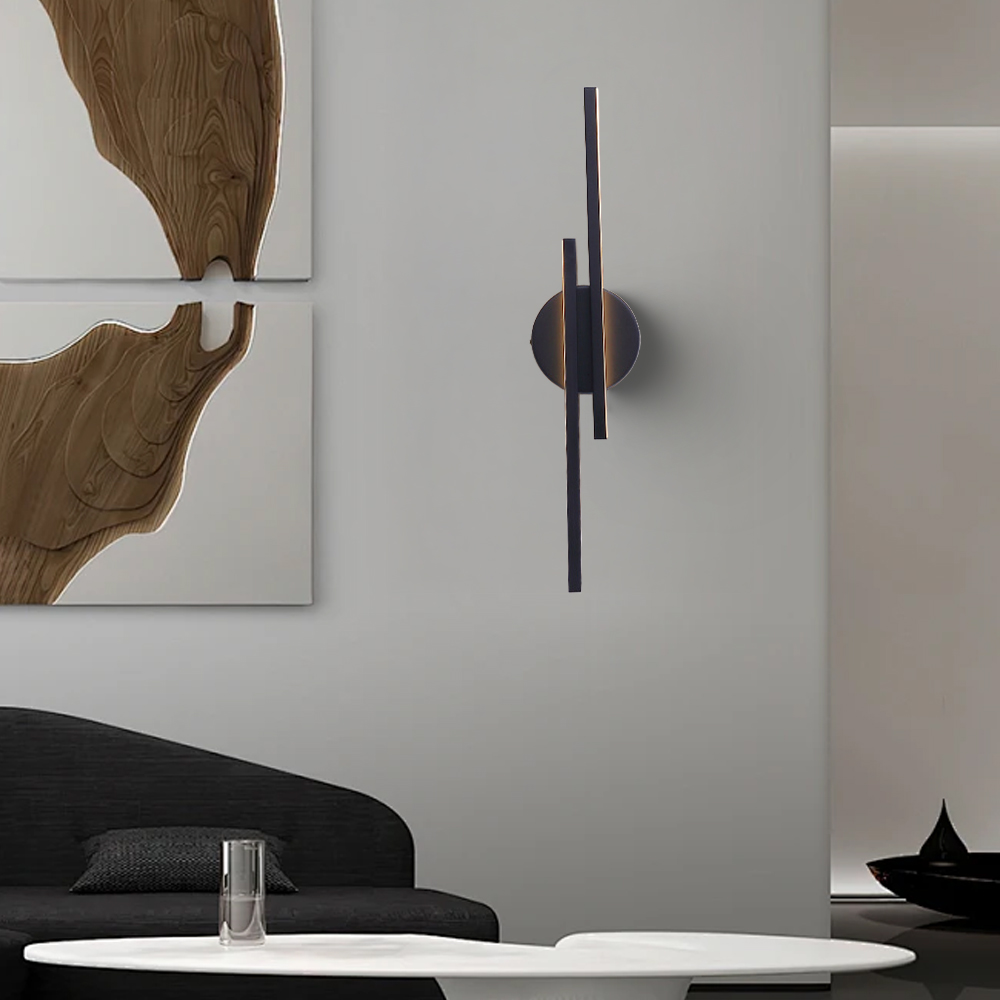 Modern LED Wall Sconce, Black Acrylic & Iron