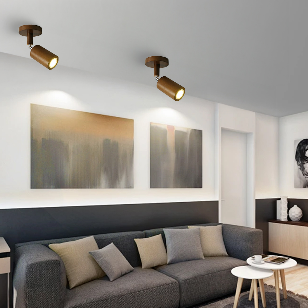 Japanese Minimalist Solid Wood Spotlight for TV Accent Wall