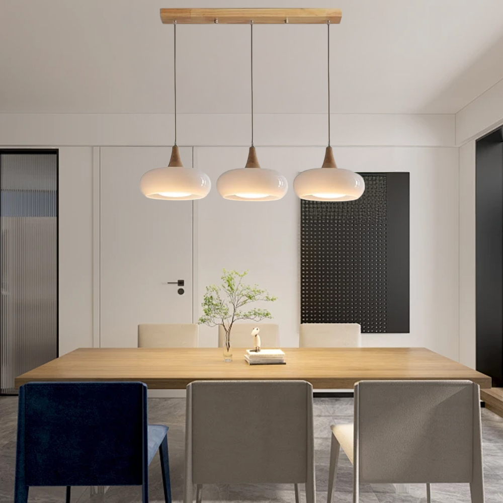 Kitchen Island Lighting Glass Pendant Light Linear Ceiling Fixture 