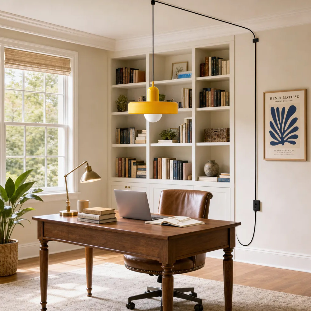 Bauhaus Colorful Glass Plug-In Pendant Light for Modern Rooms