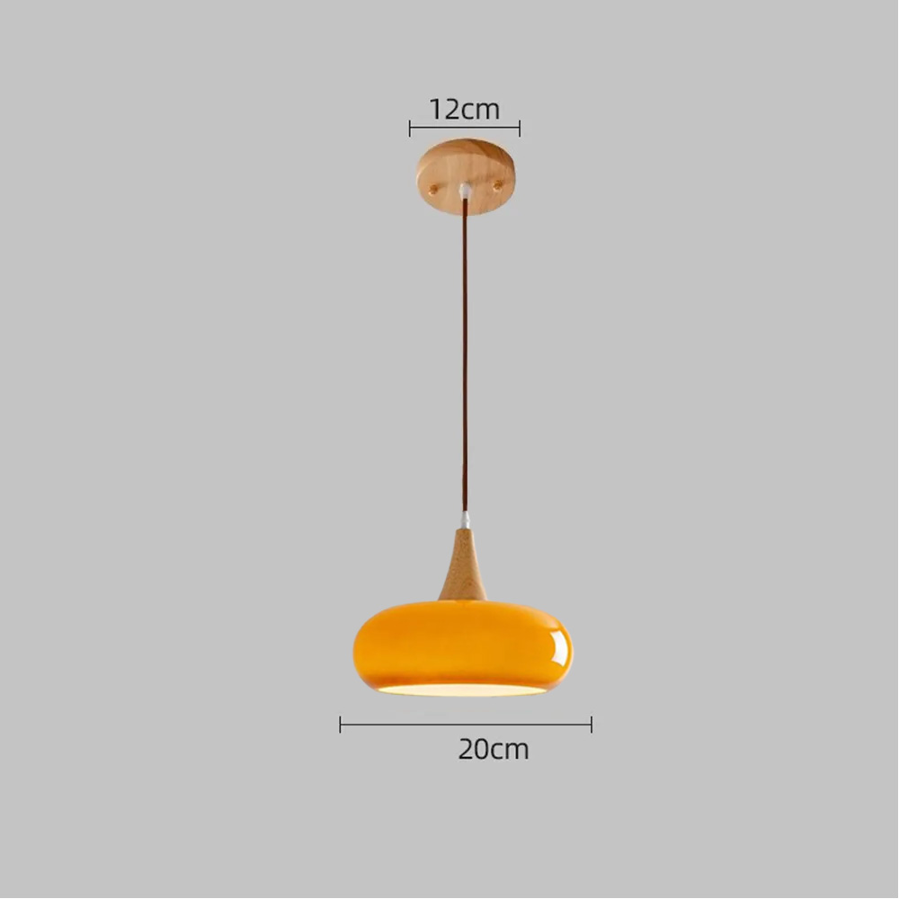 Nordic Minimalist Wood Cream Pendant Light for Bedrooms
