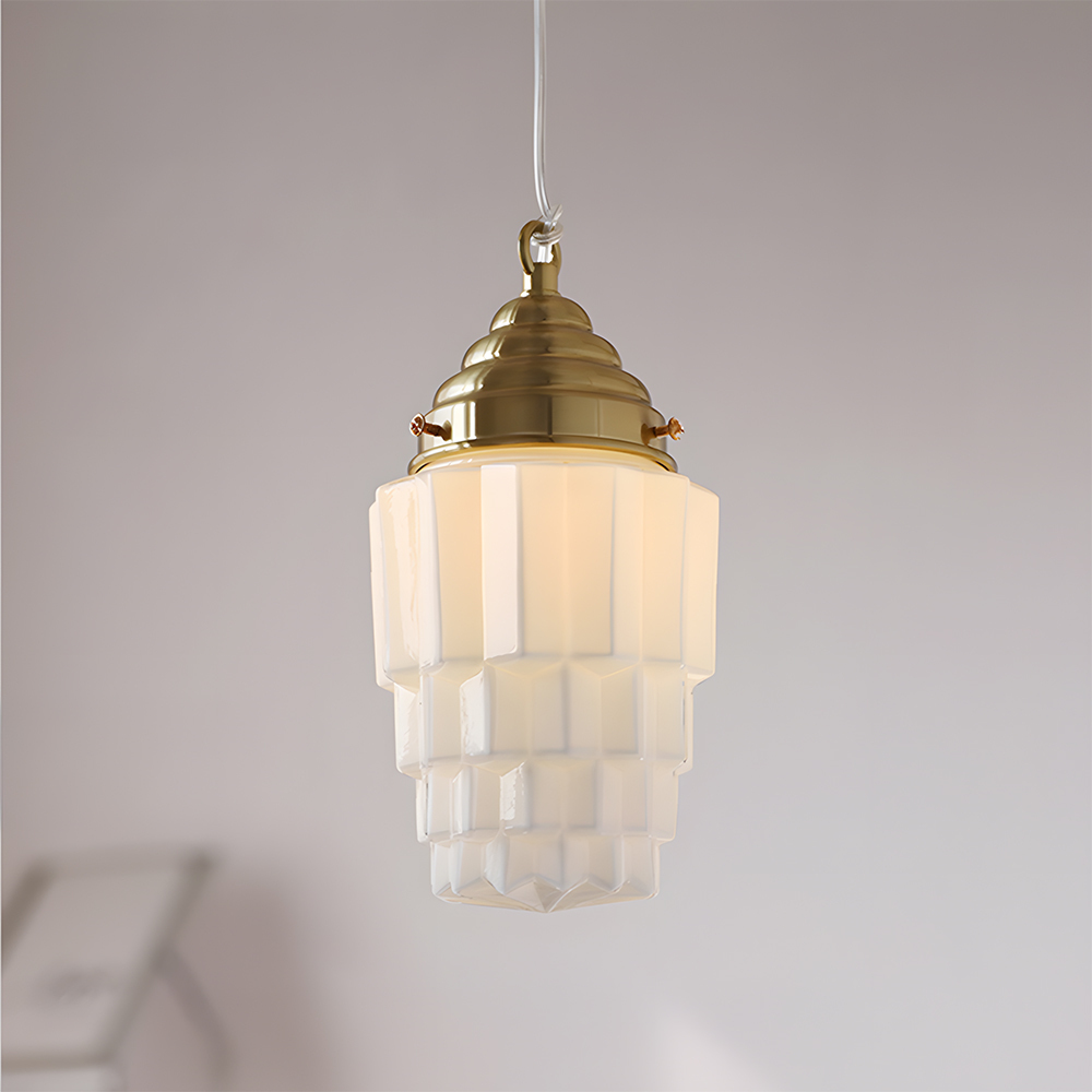 Modern Pendant Light Fixture White Finish Hanging Light