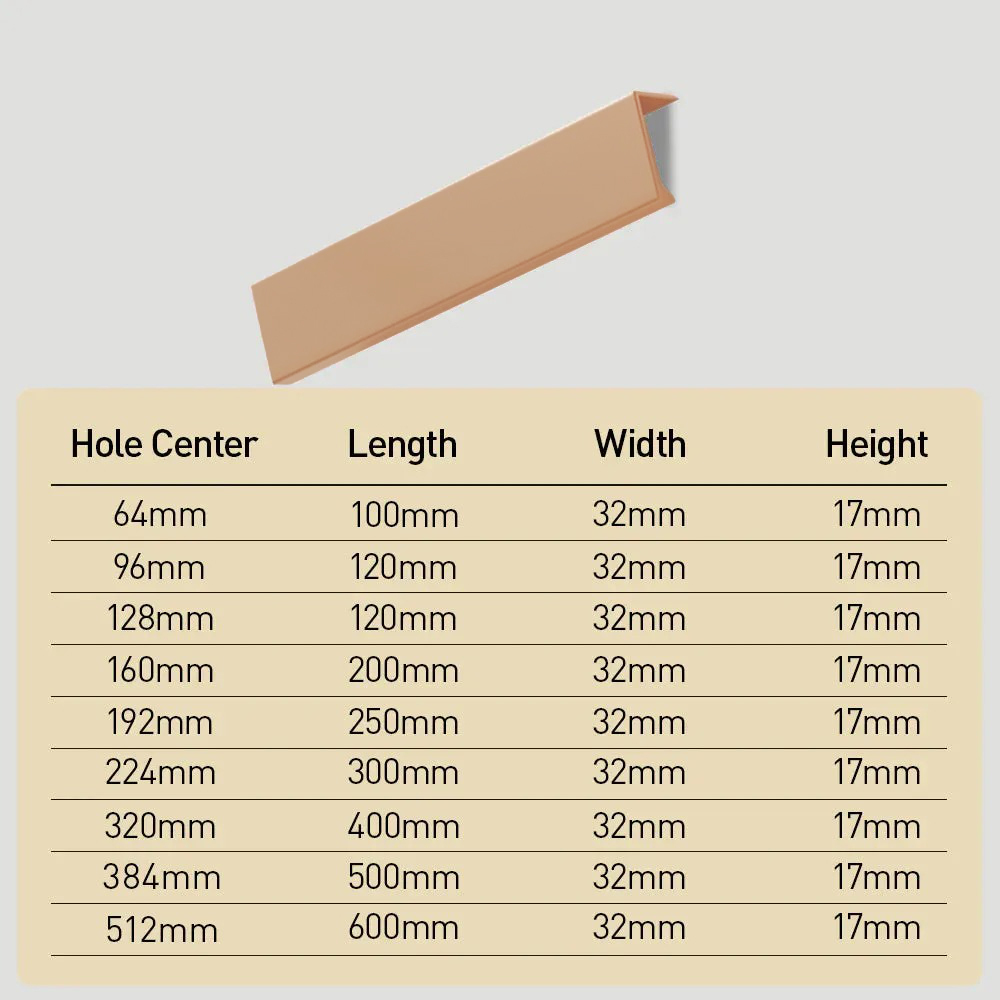 Minimalist Morandi Aluminum Edge Cabinet Handles