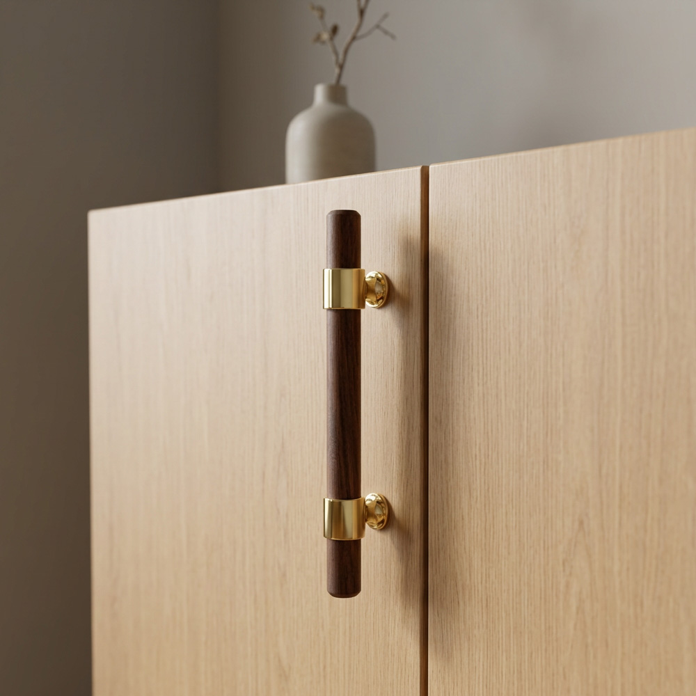 Modern Walnut Wood Decorative Drawer Pulls