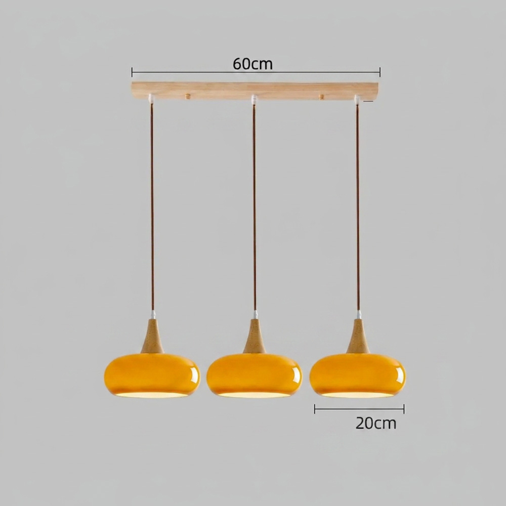 Nordic Minimalist Wood Cream Pendant Light for Bedrooms