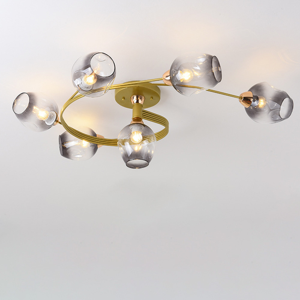 Modern Orbital Glass Bubble Ceiling Light For Living Room