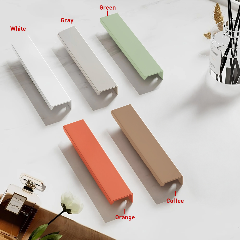 Minimalist Morandi Aluminum Edge Cabinet Handles