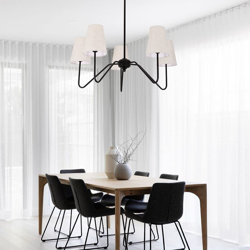 French Country Black Metal Chandelier 