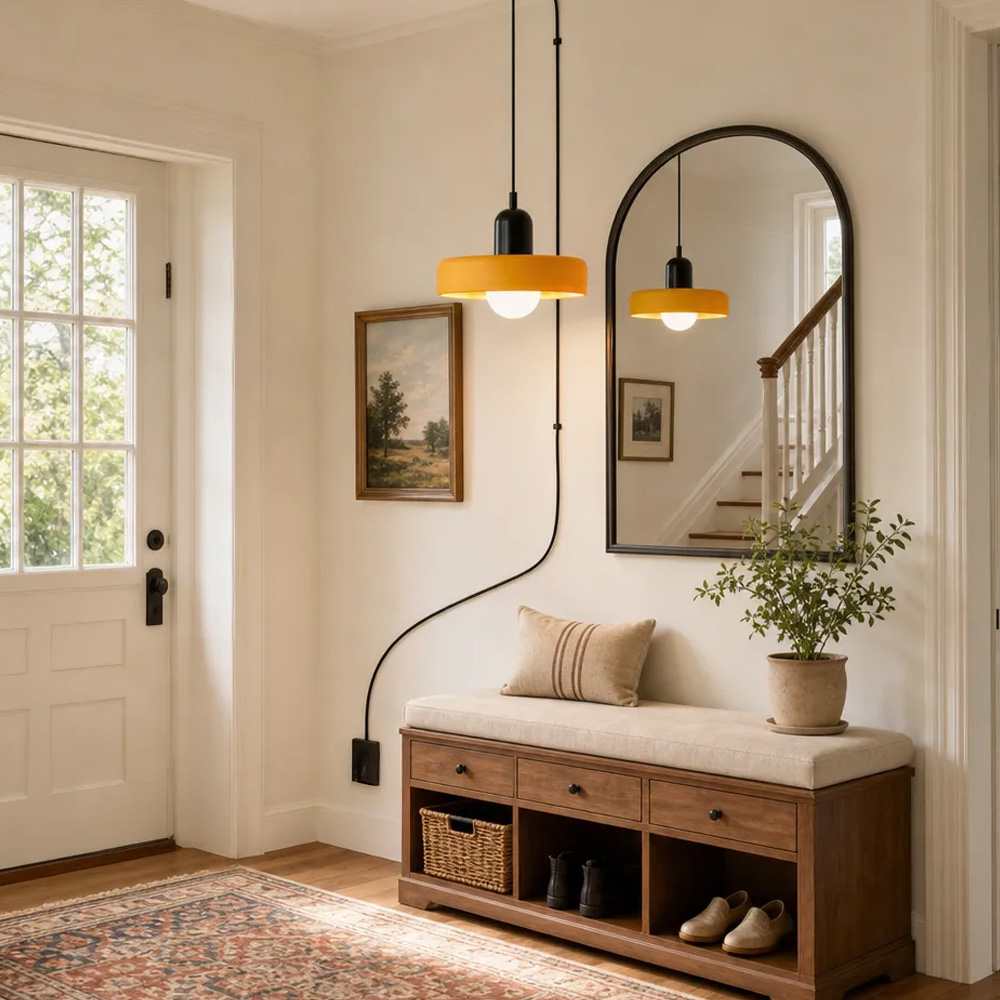 Bauhaus Colorful Glass Plug-In Pendant Light for Modern Rooms