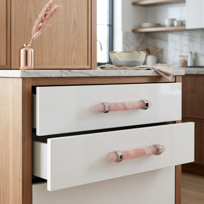 Nordic Natural Crystal Hexagonal Stone Drawer Pull