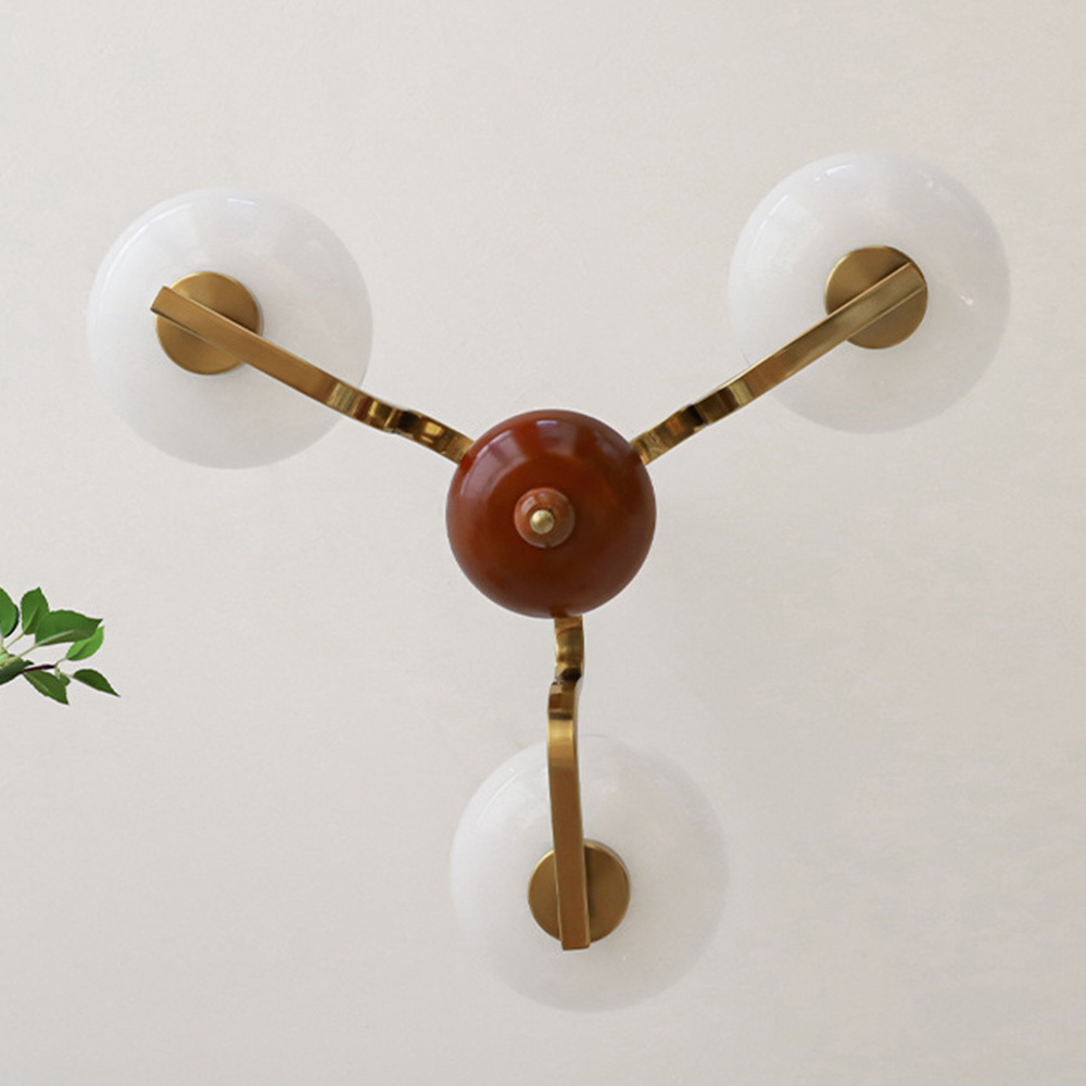 [Copy]Medieval Ball Glass Iron Brown Living Room Chandelier