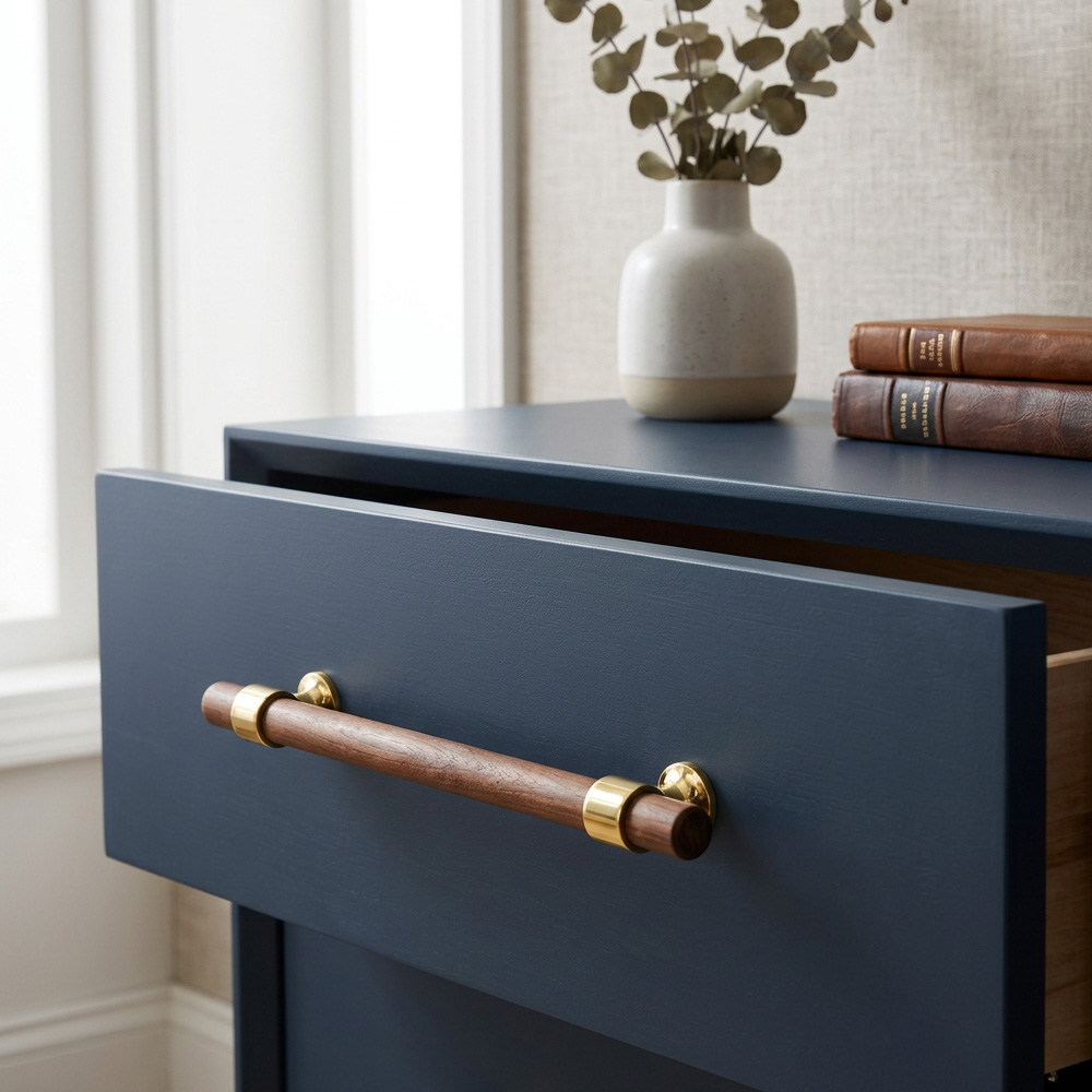 Modern Walnut Wood Decorative Drawer Pulls
