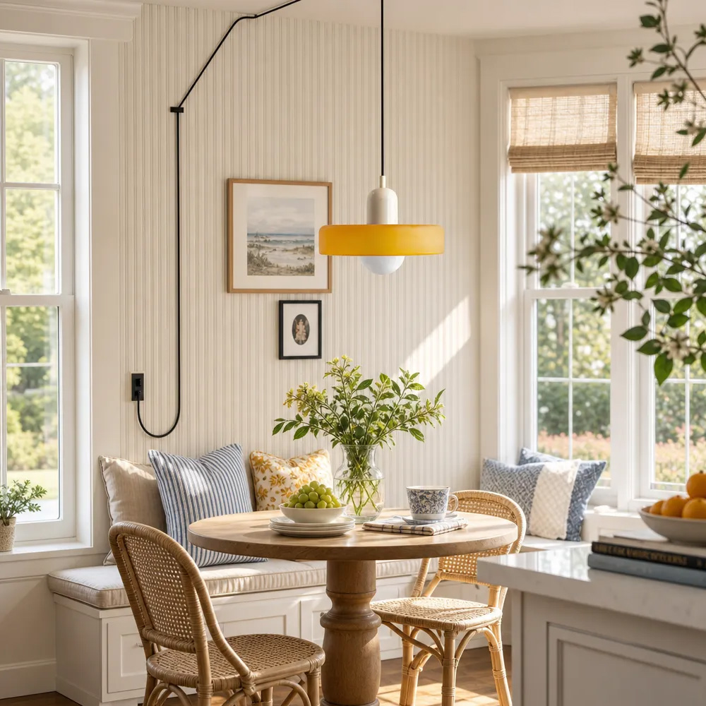 Bauhaus Colorful Glass Plug-In Pendant Light for Modern Rooms