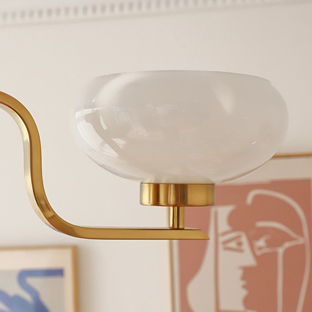 [Copy]Medieval Ball Glass Iron Brown Living Room Chandelier