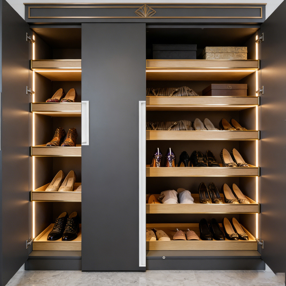 Kitchen Aluminum Alloy Finger Recessed Cabinet Pulls