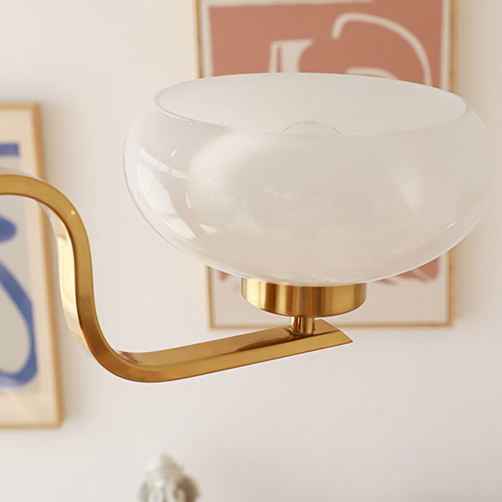 [Copy]Medieval Ball Glass Iron Brown Living Room Chandelier