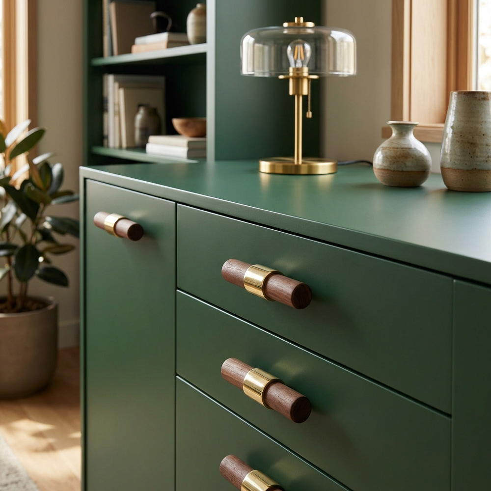 Modern Walnut Wood Decorative Drawer Pulls
