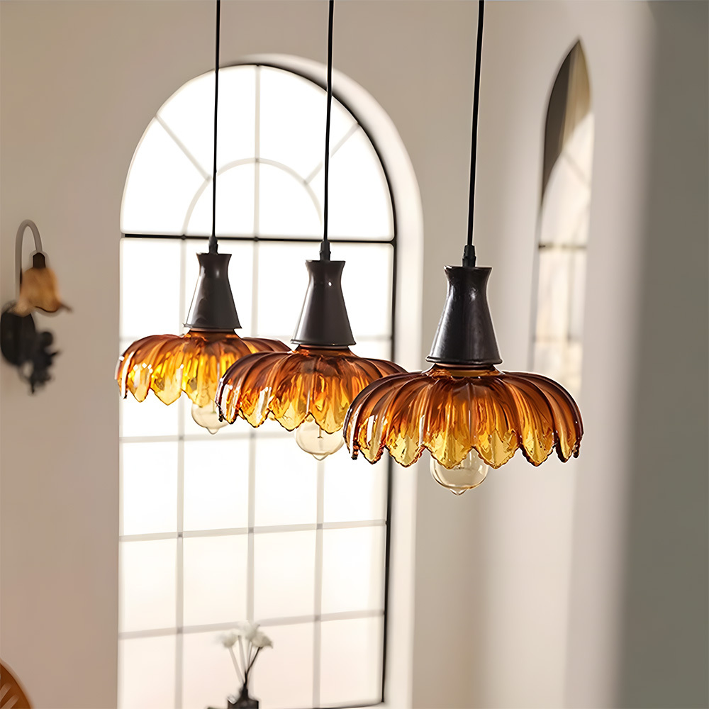 [Copy]Retro Crackle Glass LED Dining Room Pendant Light