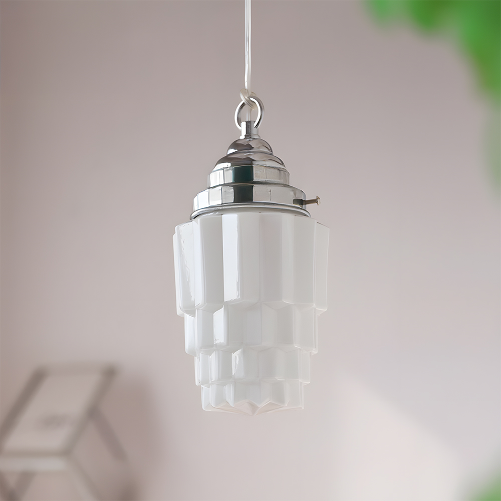 Modern Pendant Light Fixture White Finish Hanging Light