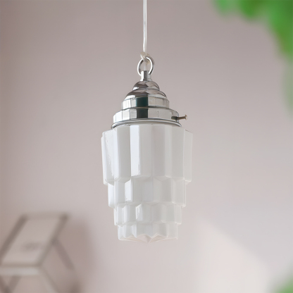 Modern Pendant Light Fixture White Finish Hanging Light