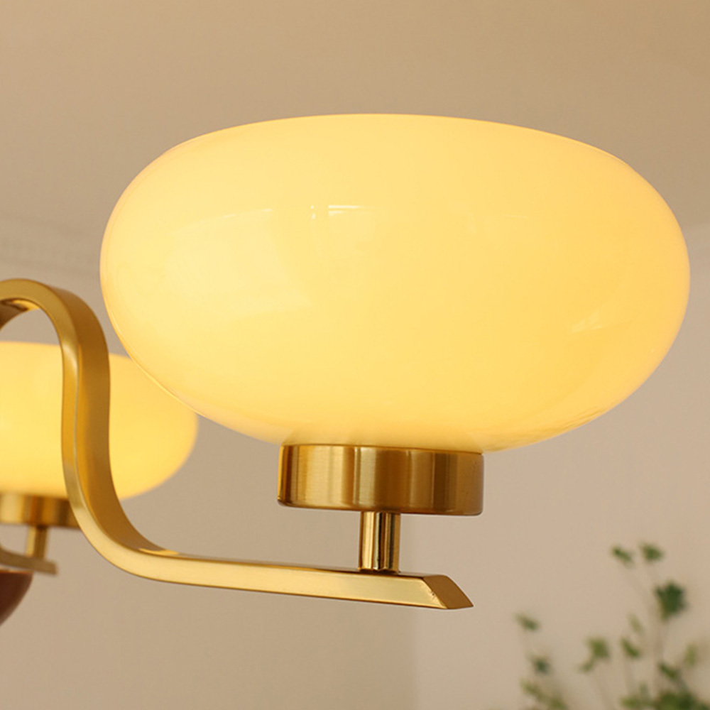 [Copy]Medieval Ball Glass Iron Brown Living Room Chandelier