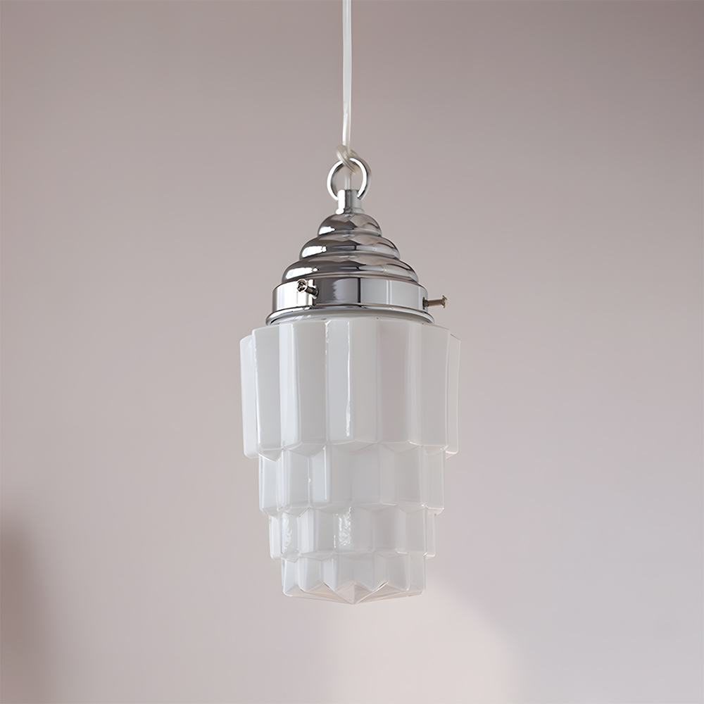 Modern Pendant Light Fixture White Finish Hanging Light