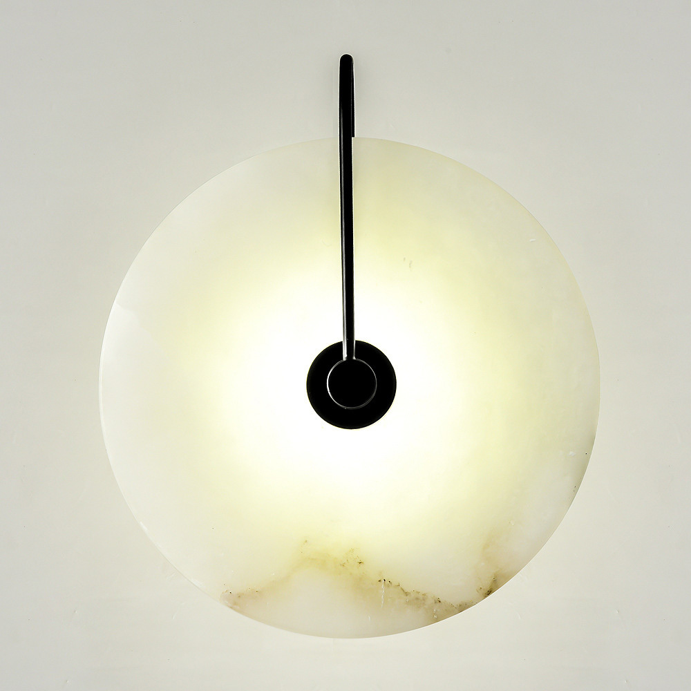 Simple Marble Round LED Bedroom Wall Light