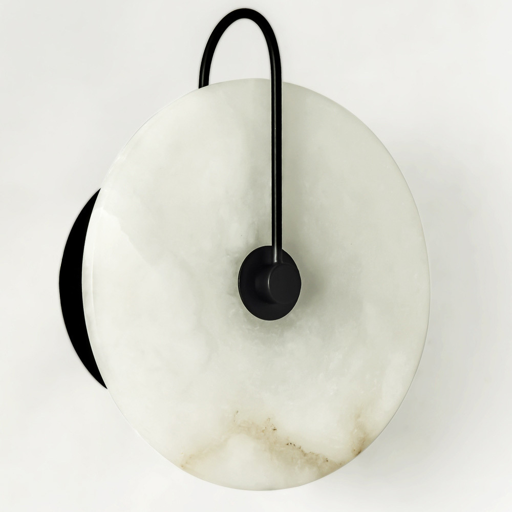 Simple Marble Round LED Bedroom Wall Light