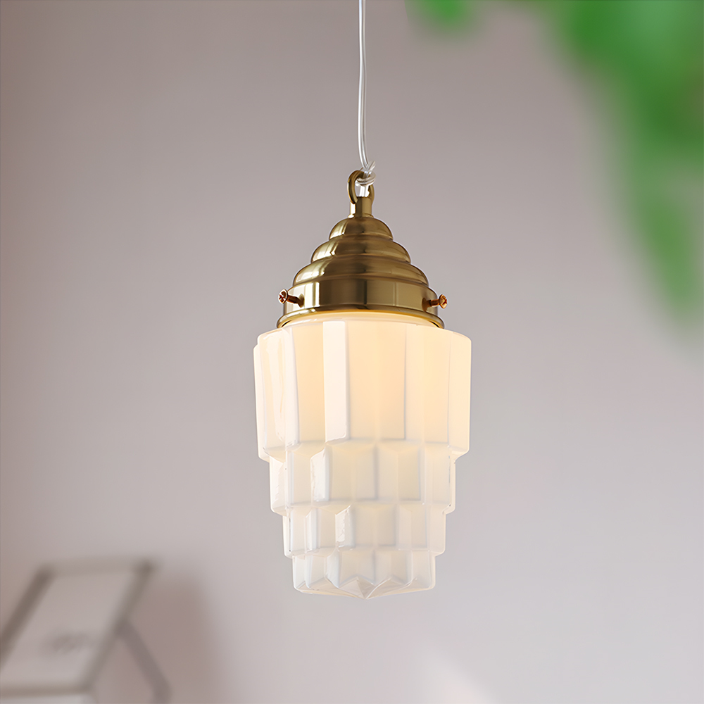 Modern Pendant Light Fixture White Finish Hanging Light
