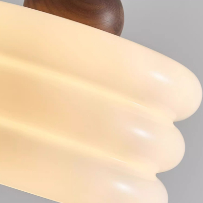 Contemporary Multi-layer Cake White Glass Pendant Light for Dining Room