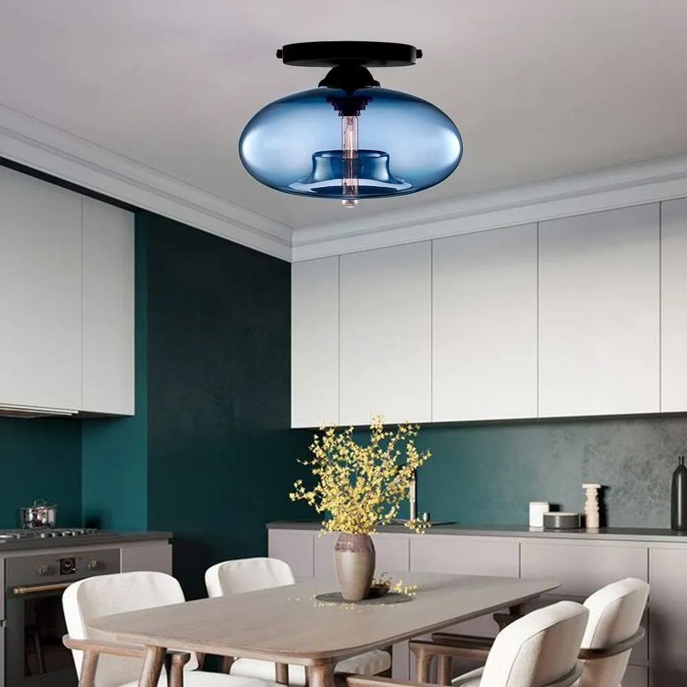 Industrial Globe Glass Hallway Ceiling Lights