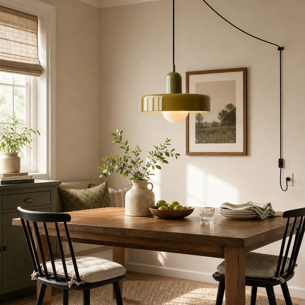 Bauhaus Colorful Glass Plug-In Pendant Light for Modern Rooms