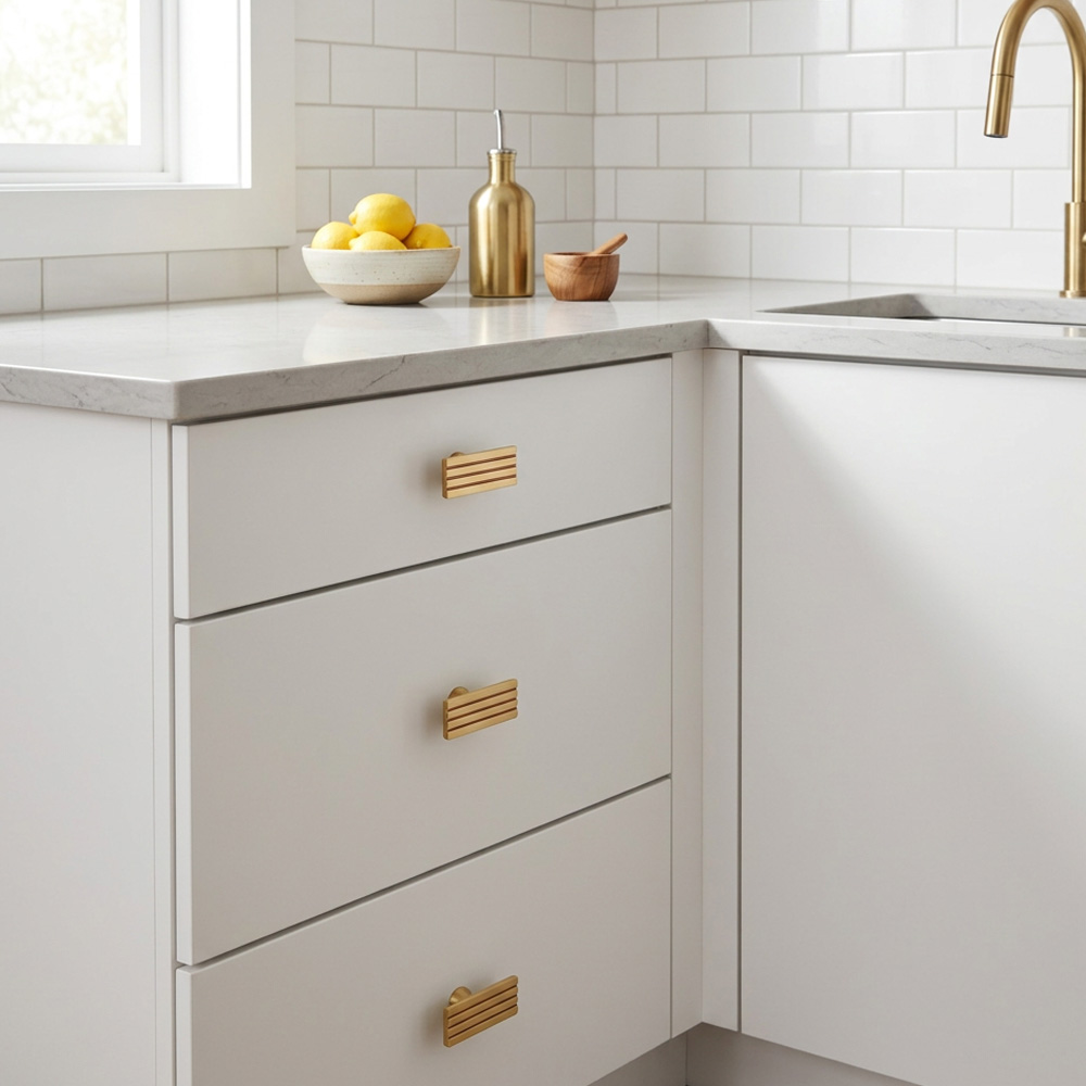 Nordic Art Deco Brass Kitchen Cabinet Handles