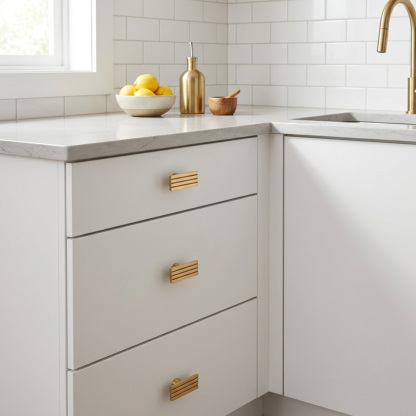 Nordic Art Deco Brass Kitchen Cabinet Handles