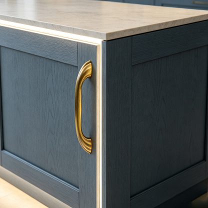 Modern Curved Black and Brass Arc Cabinet Pulls