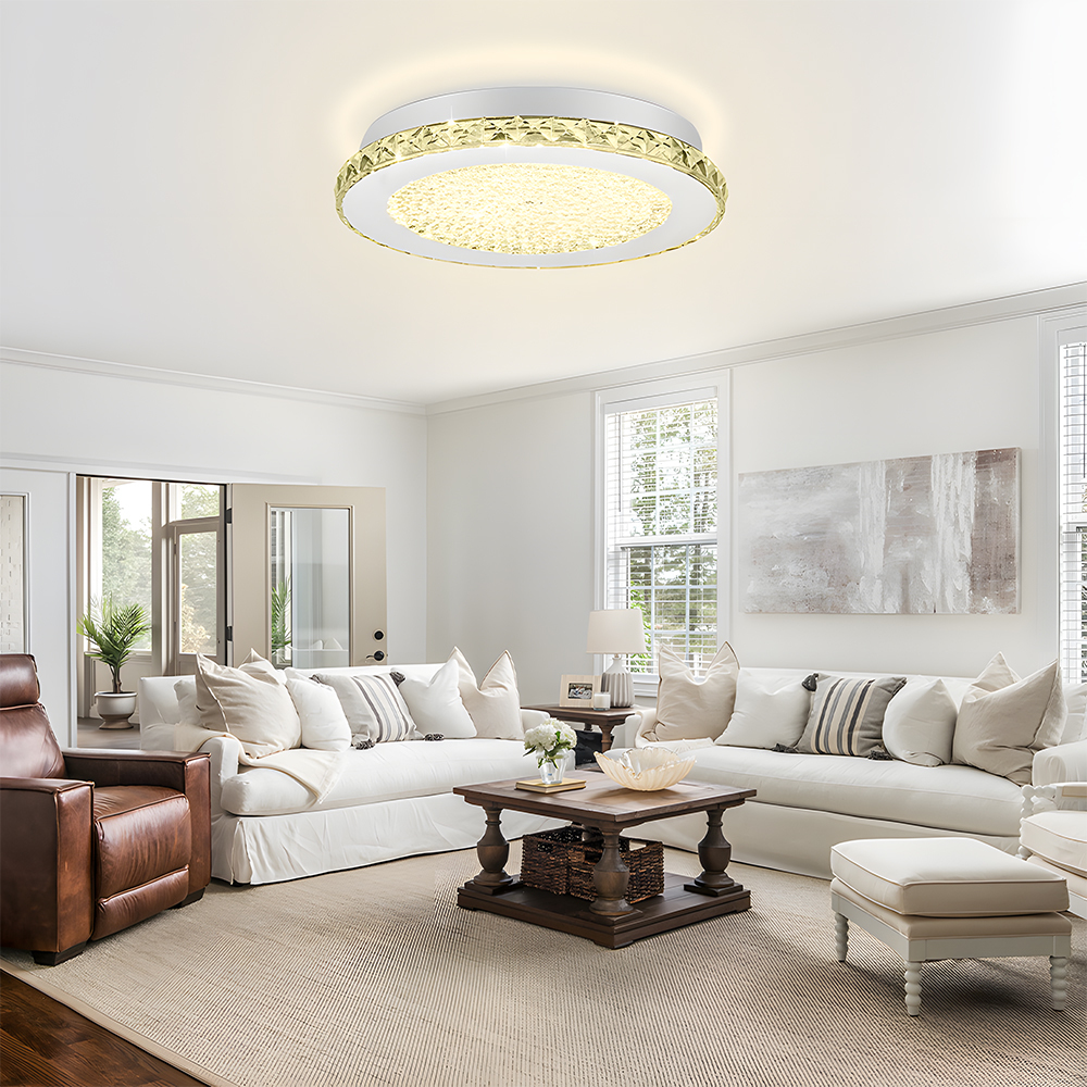 Vintage Silver Flush Mount Crystal Hallway Ceiling Lights-16